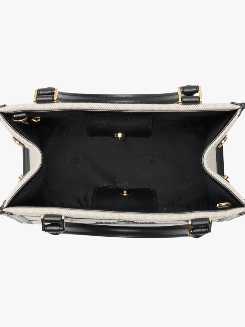 NWT Kate Spade Ellie Small Tote Canvas Black Multi Logo Satchel KK098 - Picture 5 of 9